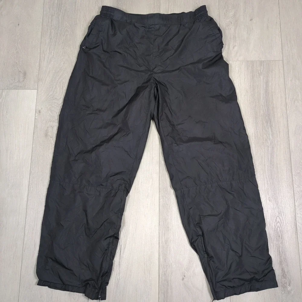 Vintage Nike Windbreaker Track Pants Youth Extra Large Black Y2K Boys Ankle Zip